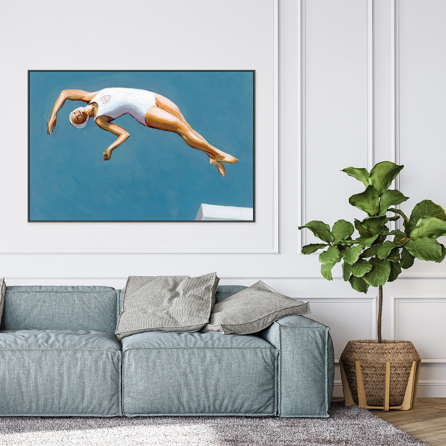 wall-art-print-canvas-poster-framed-Diver in Aqua Sky-9