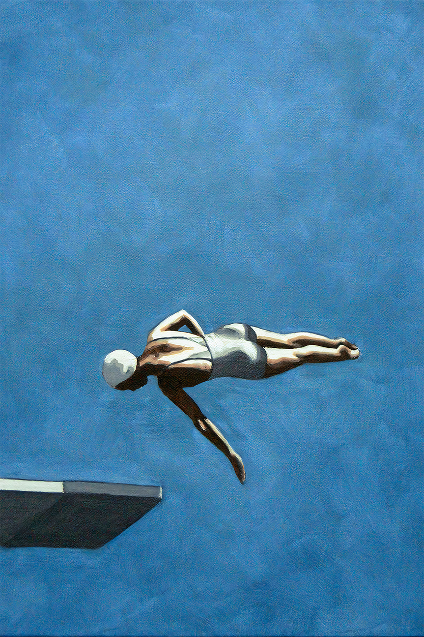 wall-art-print-canvas-poster-framed-Diver In Dark Sky , By Sarah Morrissette-1