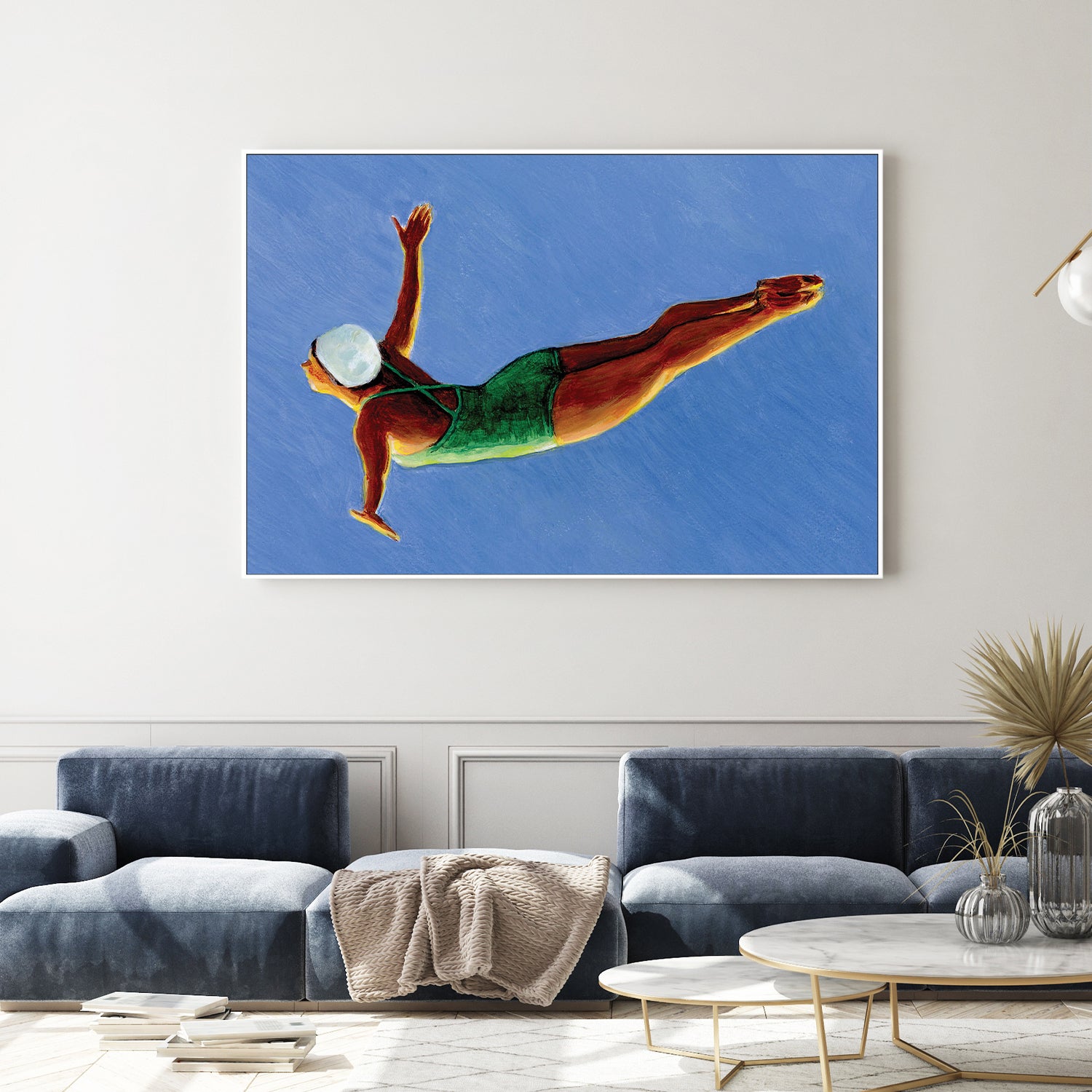 wall-art-print-canvas-poster-framed-Diver in Green Swimsuit-9