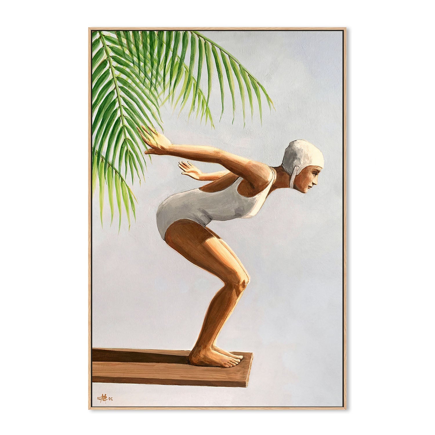 wall-art-print-canvas-poster-framed-Diver With Palm, Style B , By Sarah Morrissette-4