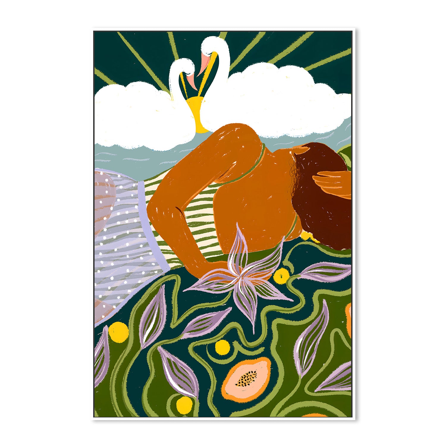 wall-art-print-canvas-poster-framed-Dreamer's Swan Clouds-5