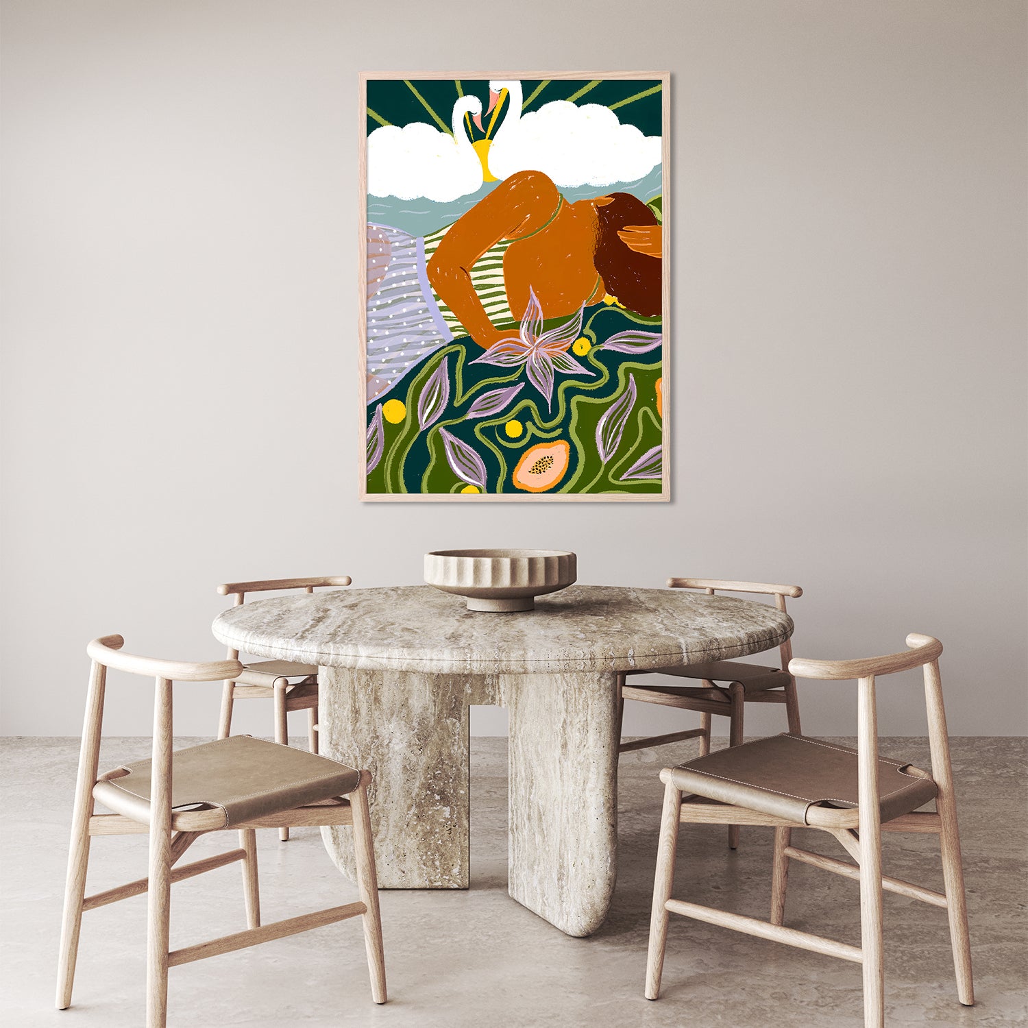 wall-art-print-canvas-poster-framed-Dreamer's Swan Clouds-9