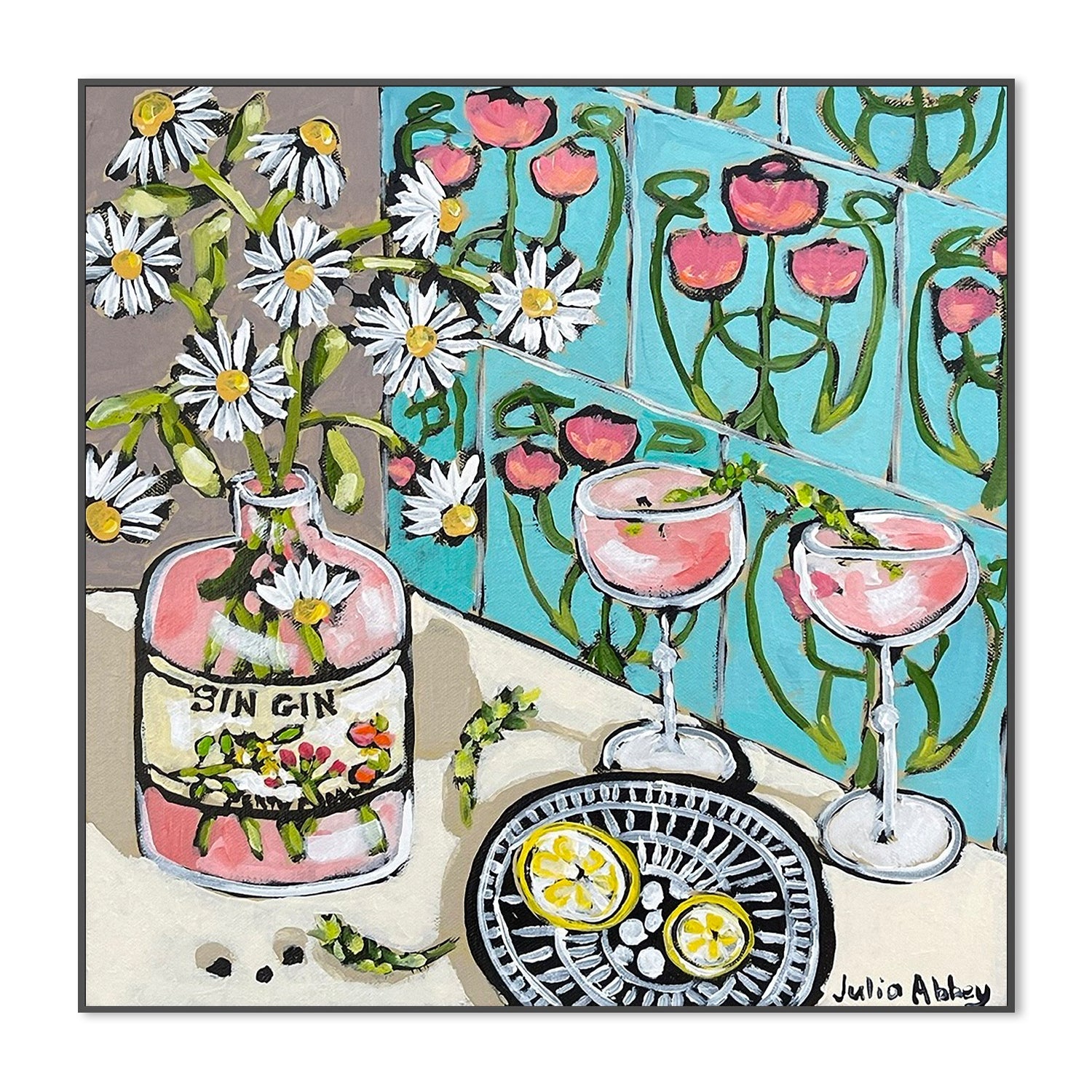 wall-art-print-canvas-poster-framed-Drinks and Daisies , By Julia Abbey-3