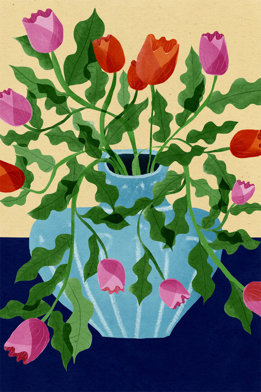 wall-art-print-canvas-poster-framed-Dutch Tulips , By Eva Halfers-1