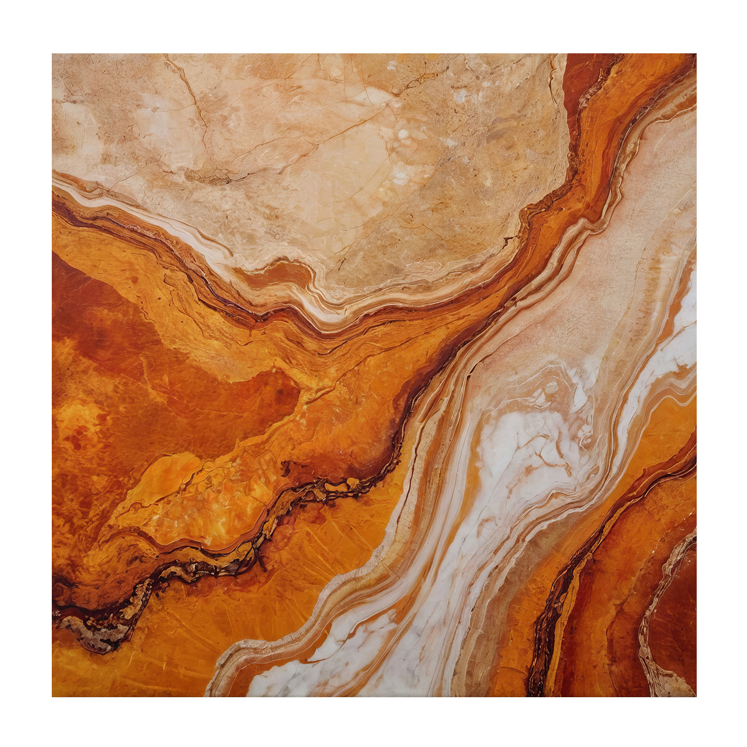 wall-art-print-canvas-poster-framed-Earth Inspired Abstract & Orange and Beige Marble Textures, Set Of 2 , By Alpenglow Workshop-8