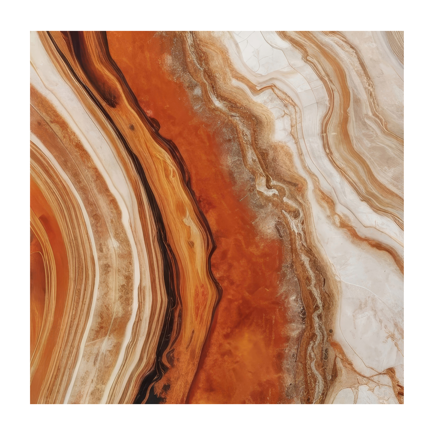 wall-art-print-canvas-poster-framed-Earth Inspired Abstract & Orange and Beige Marble Textures, Set Of 2 , By Alpenglow Workshop-9