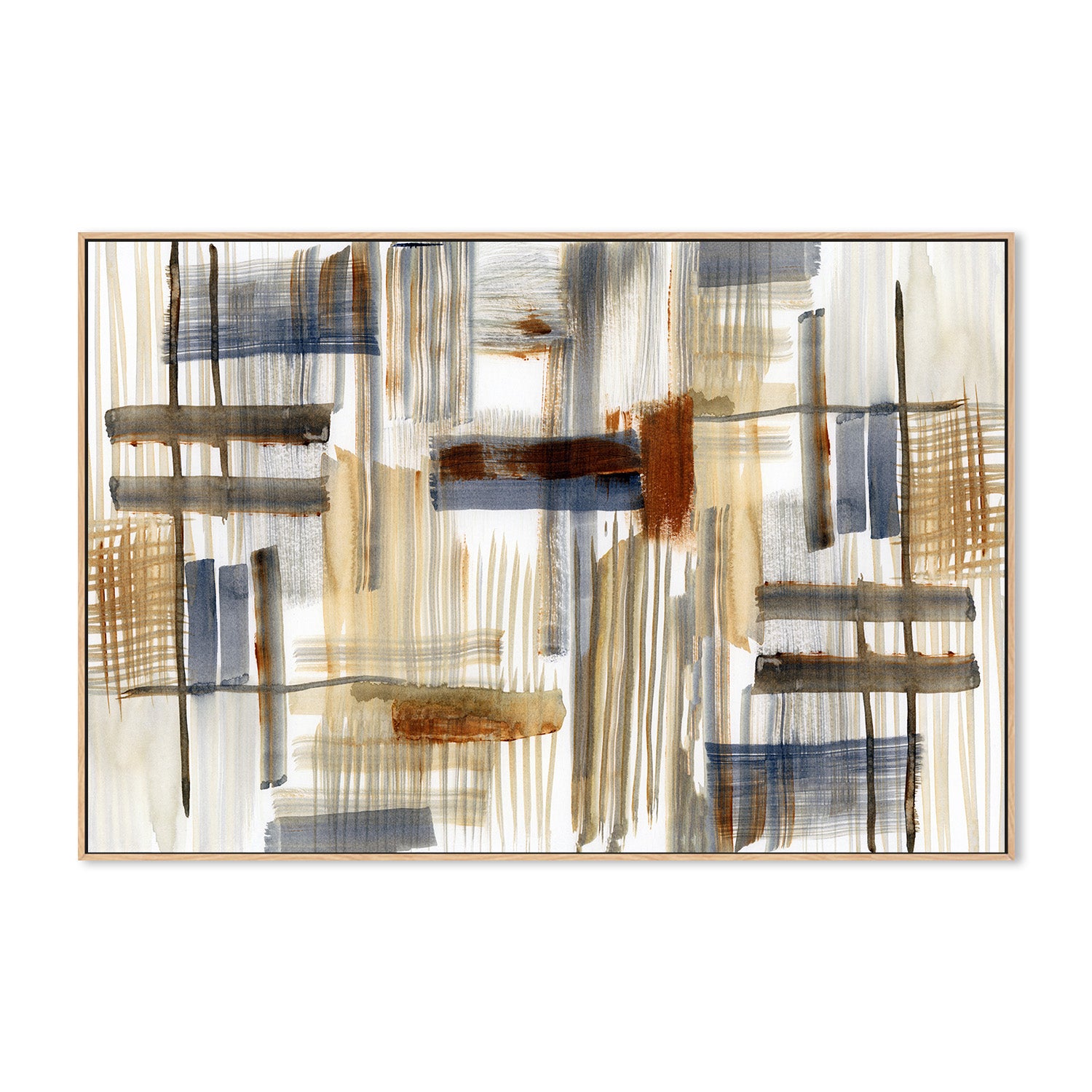 wall-art-print-canvas-poster-framed-Earthtone Shapes, Style B-4