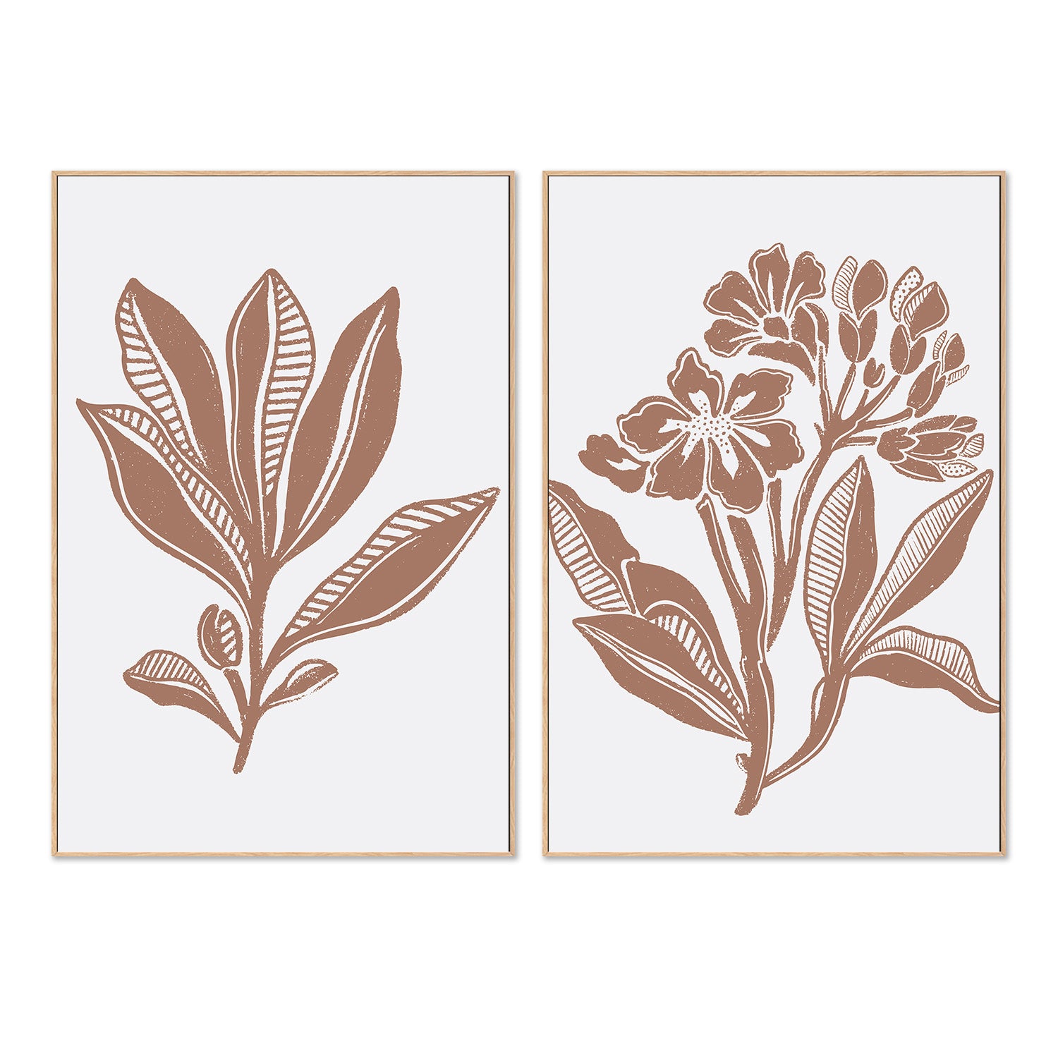 wall-art-print-canvas-poster-framed-Earthy Florals & Earthy Foliage, Set Of 2 , By Nikita Jariwala-4