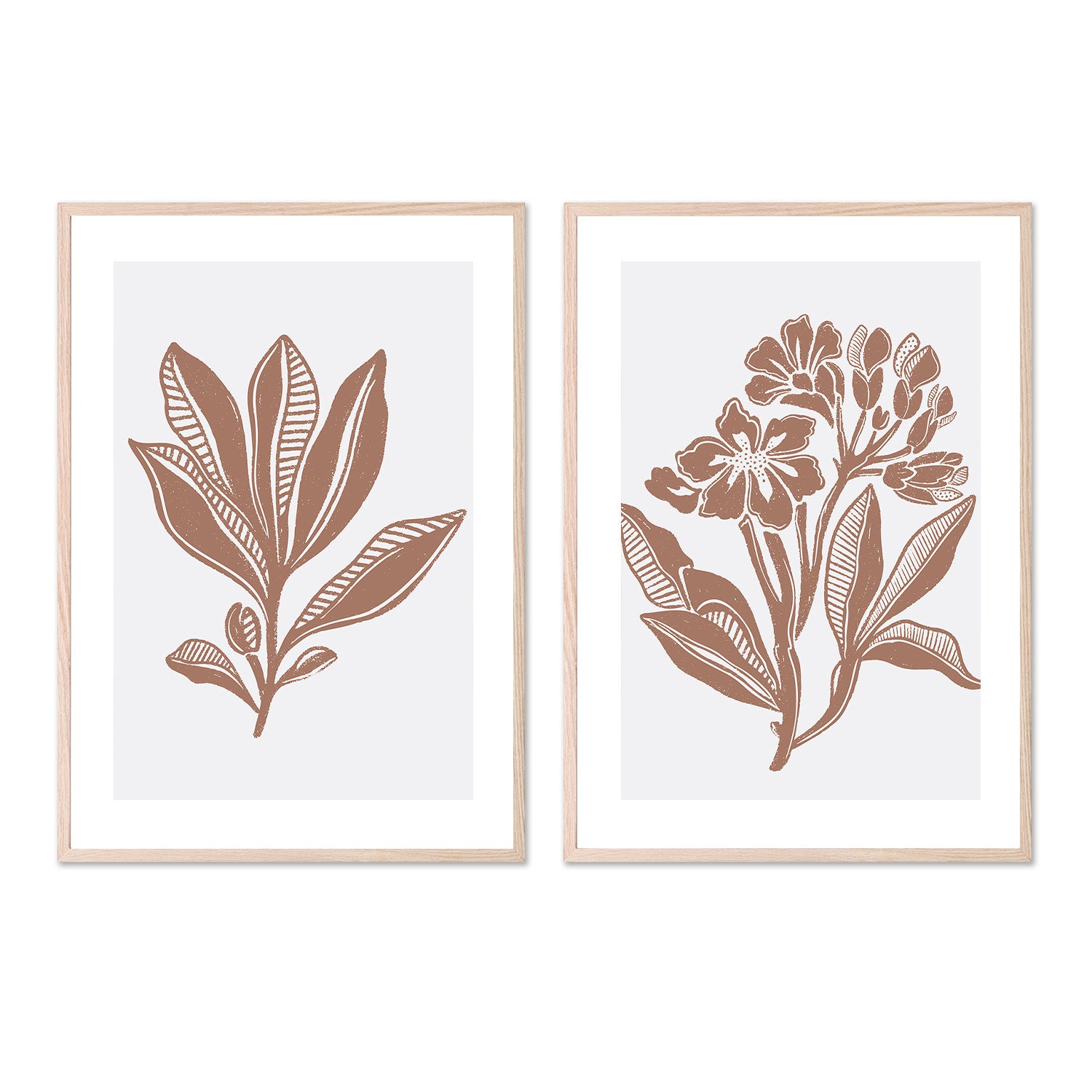 wall-art-print-canvas-poster-framed-Earthy Florals & Earthy Foliage, Set Of 2 , By Nikita Jariwala-6