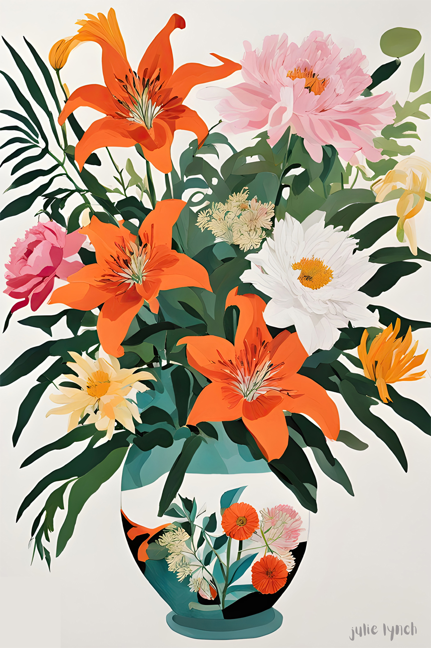 Eastern Blooms By Julie Lynch Wall Art Print Framed Canvas Poster eastern-blooms-by-julie-lynch-wall-art-print-framed-canvas-poster