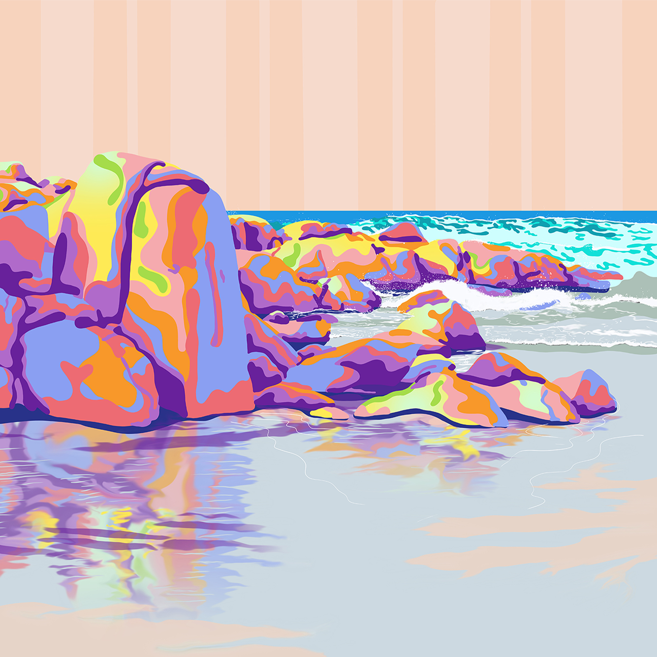 wall-art-print-canvas-poster-framed-Edgy Beach , By Unratio-1