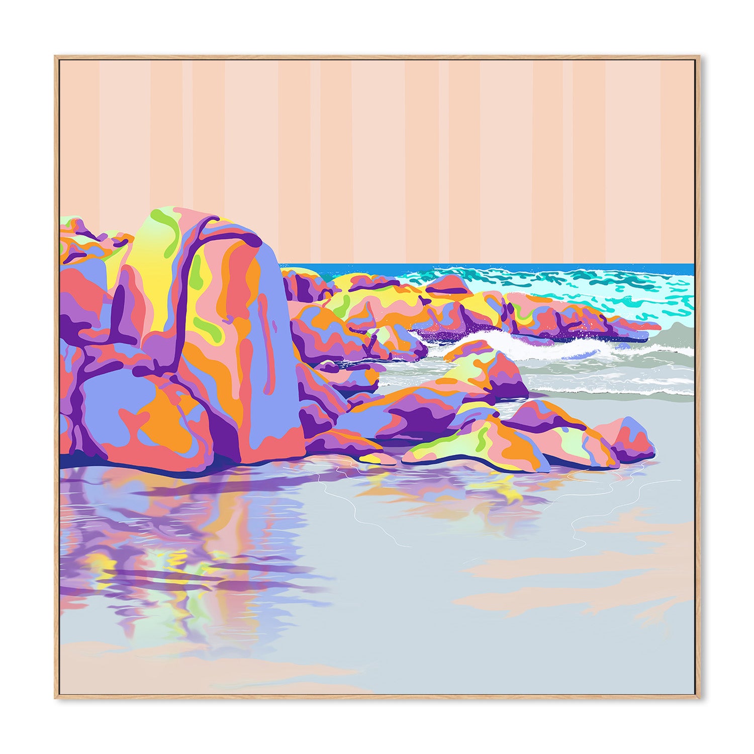 wall-art-print-canvas-poster-framed-Edgy Beach , By Unratio-4