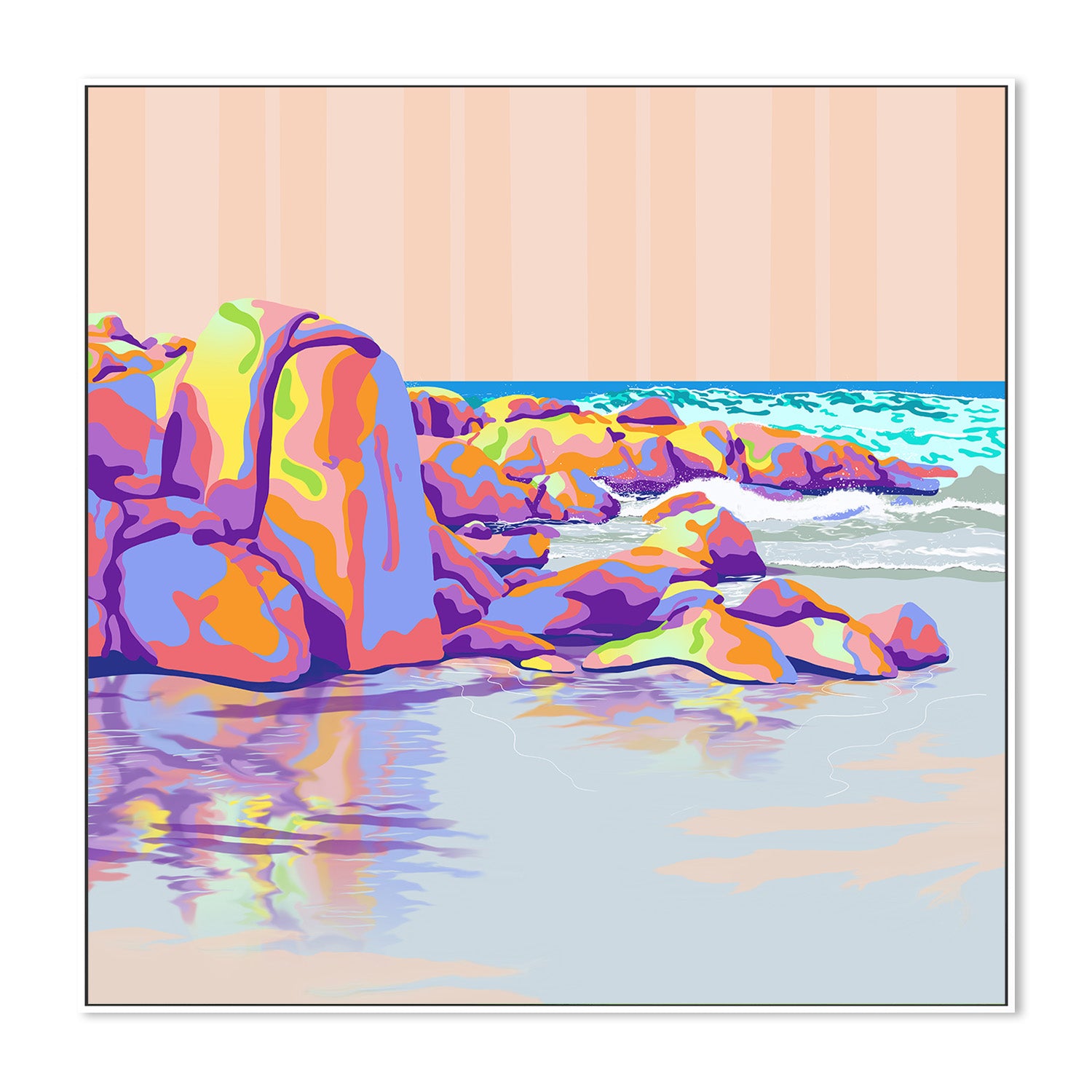 wall-art-print-canvas-poster-framed-Edgy Beach , By Unratio-5