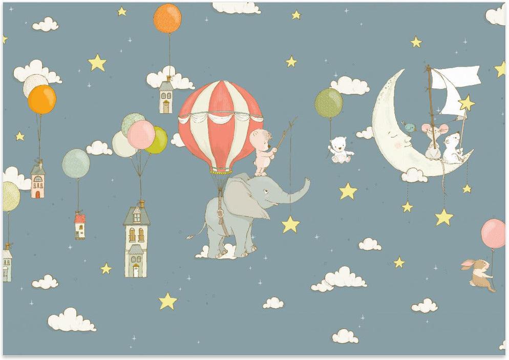 wall-art-print-canvas-poster-framed-Elephant Dream Night Blue , By Sue Skellern-1