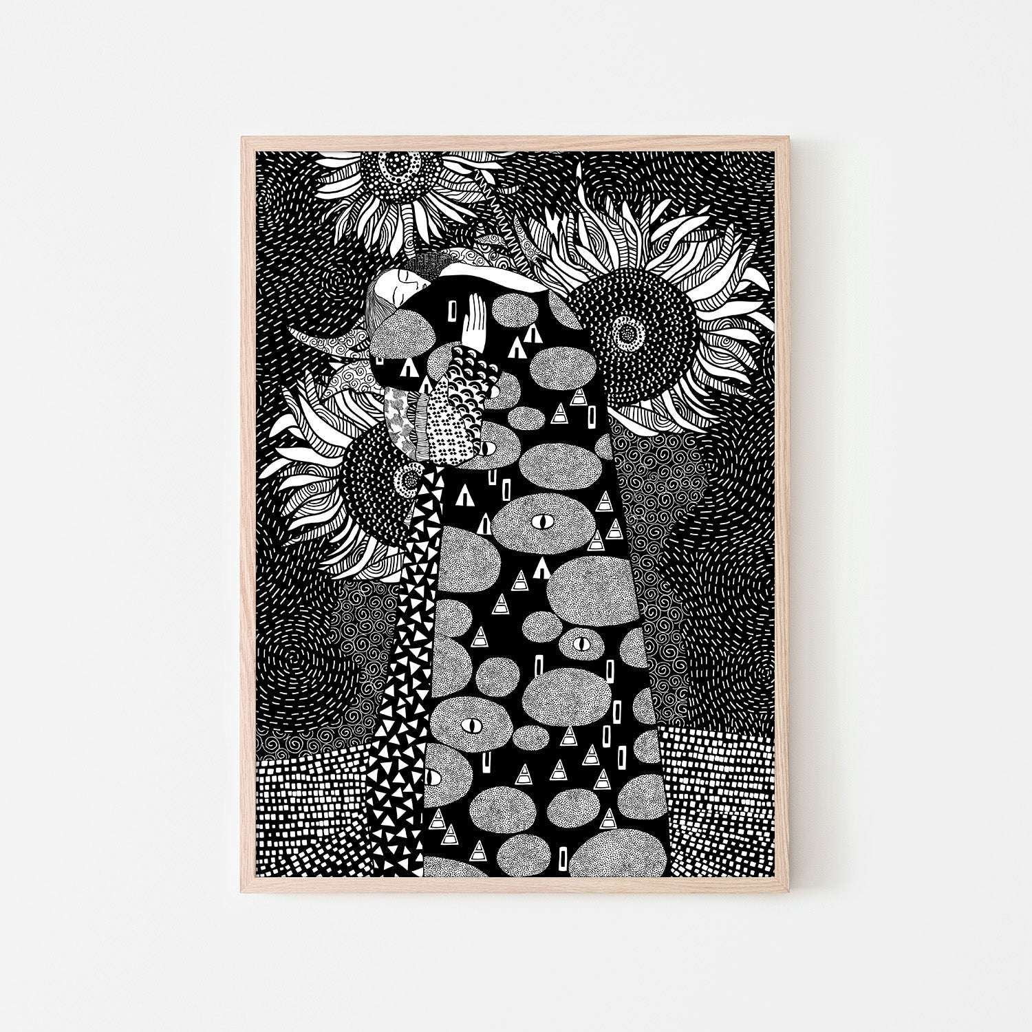 wall-art-print-canvas-poster-framed-Embrace With Sunflowers-6