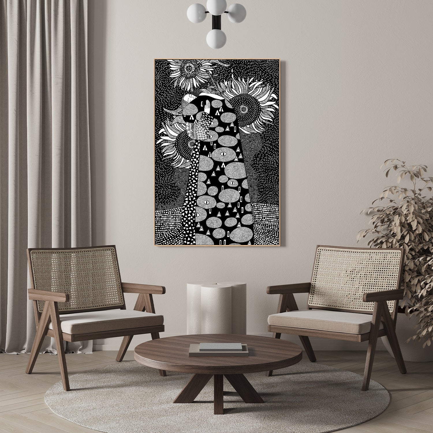 wall-art-print-canvas-poster-framed-Embrace With Sunflowers-8