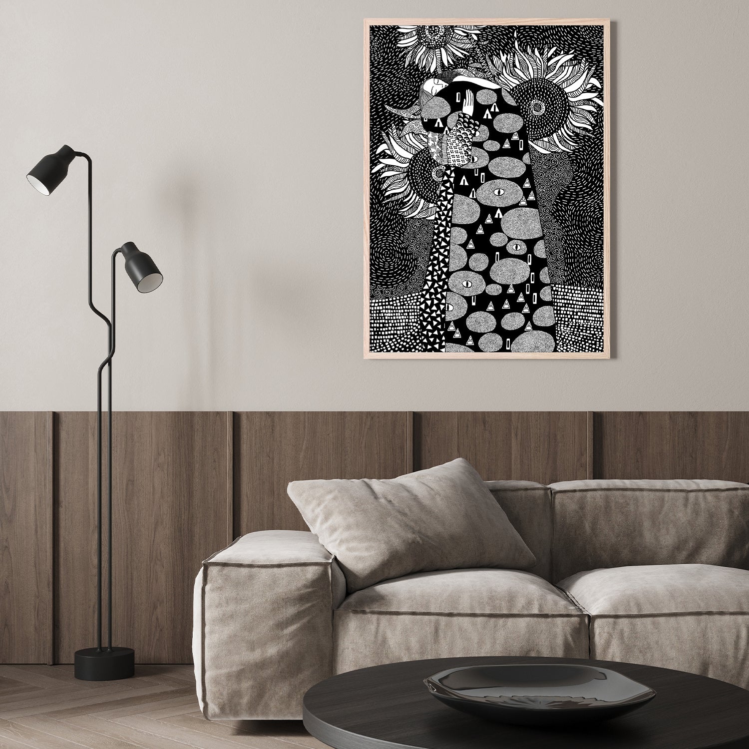 wall-art-print-canvas-poster-framed-Embrace With Sunflowers-9