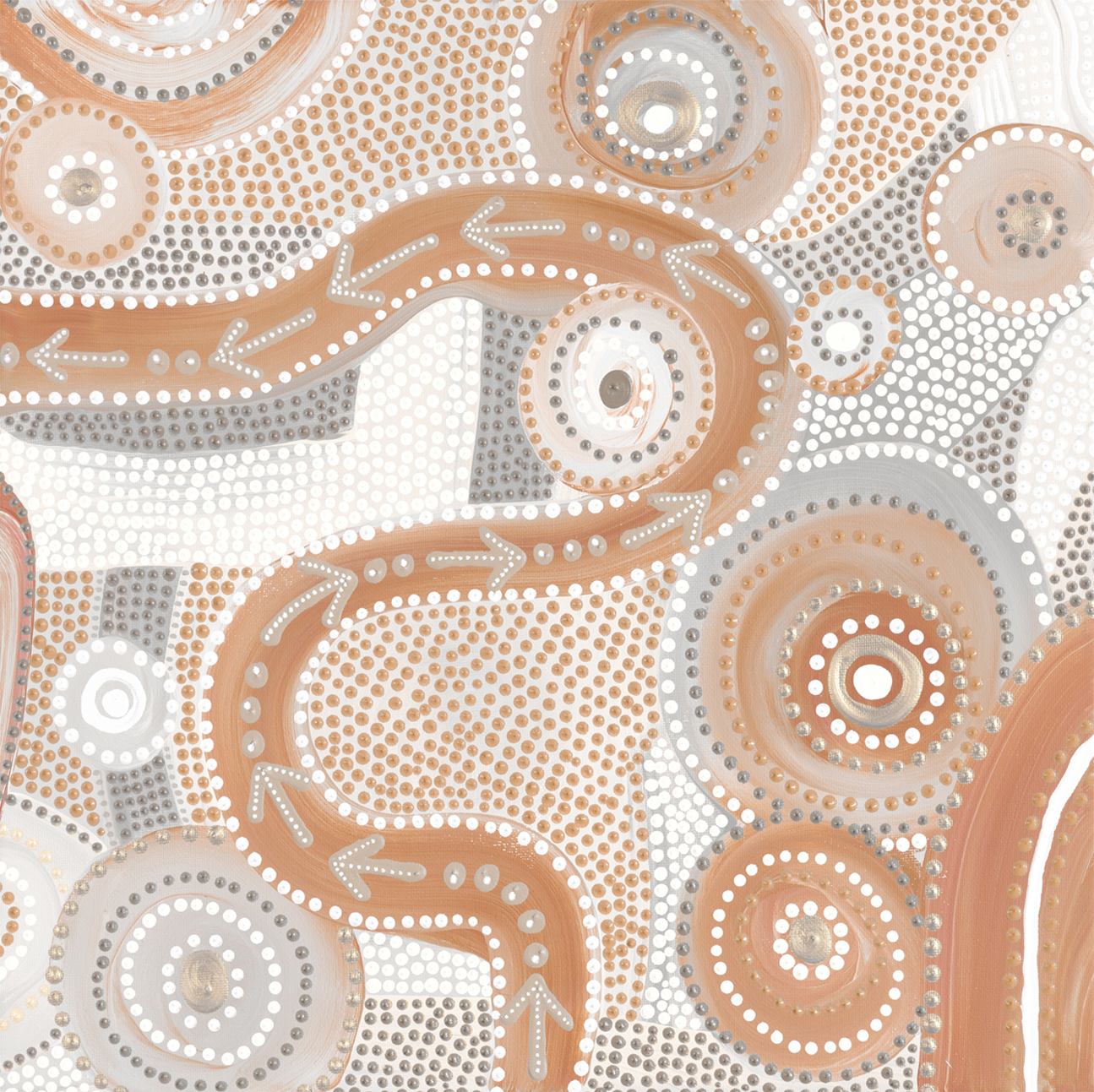 wall-art-print-canvas-poster-framed-Emu Dreaming, Peach Colour , By Domica Hill-1