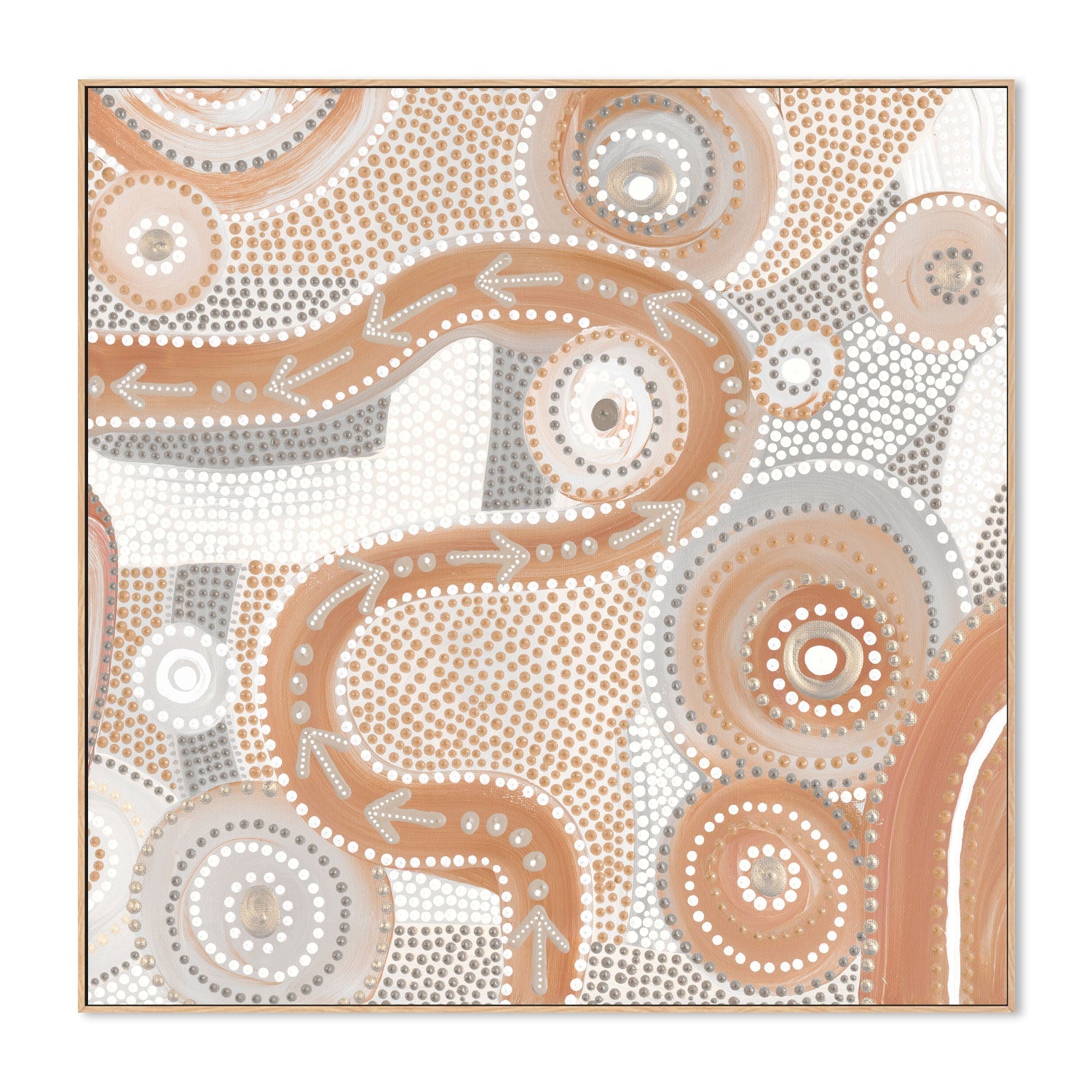 wall-art-print-canvas-poster-framed-Emu Dreaming, Peach Colour , By Domica Hill-4