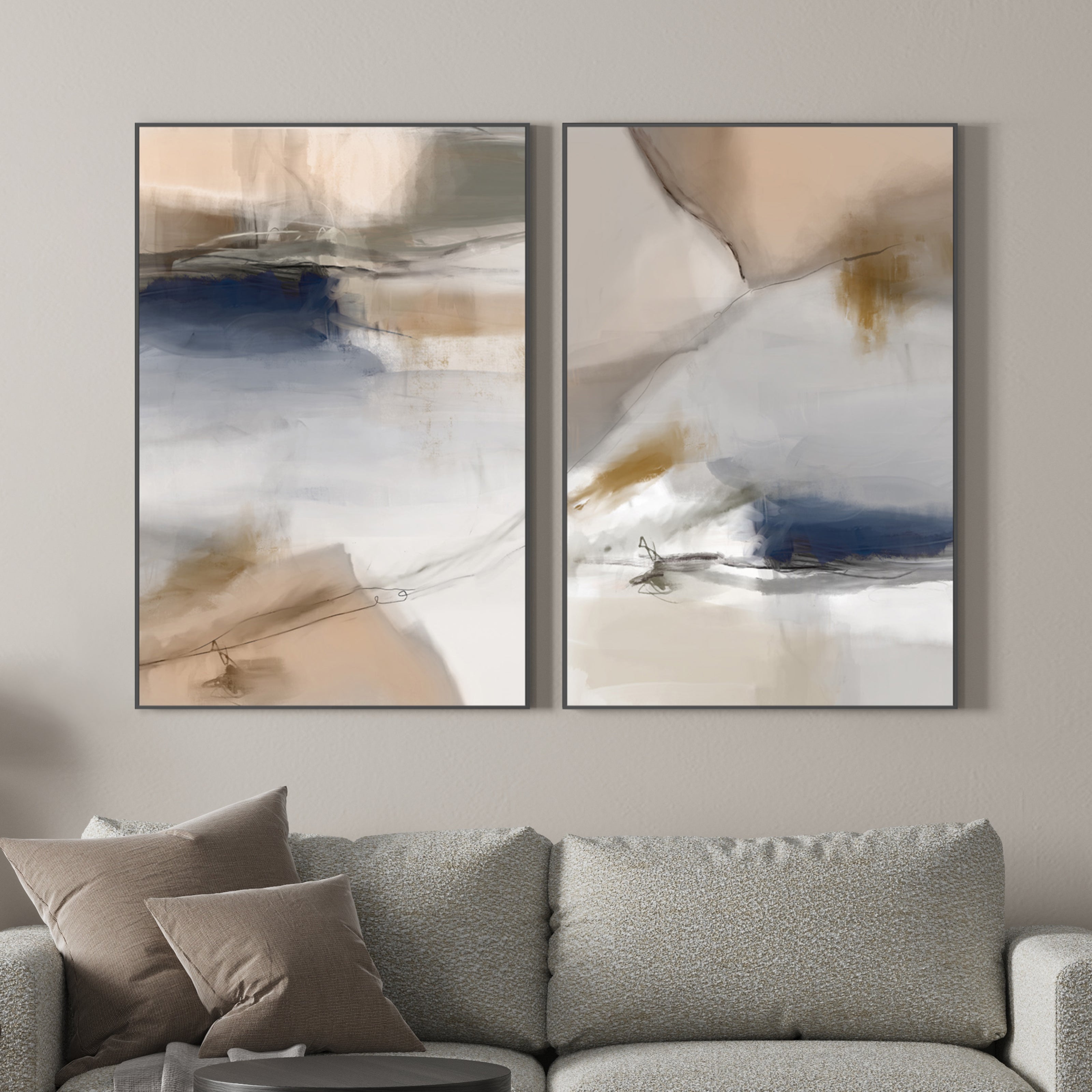 wall-art-print-canvas-poster-framed-End Of Beginning Abstract, Style A & B, Set Of 2 , By Karine Tonial Grimm-2
