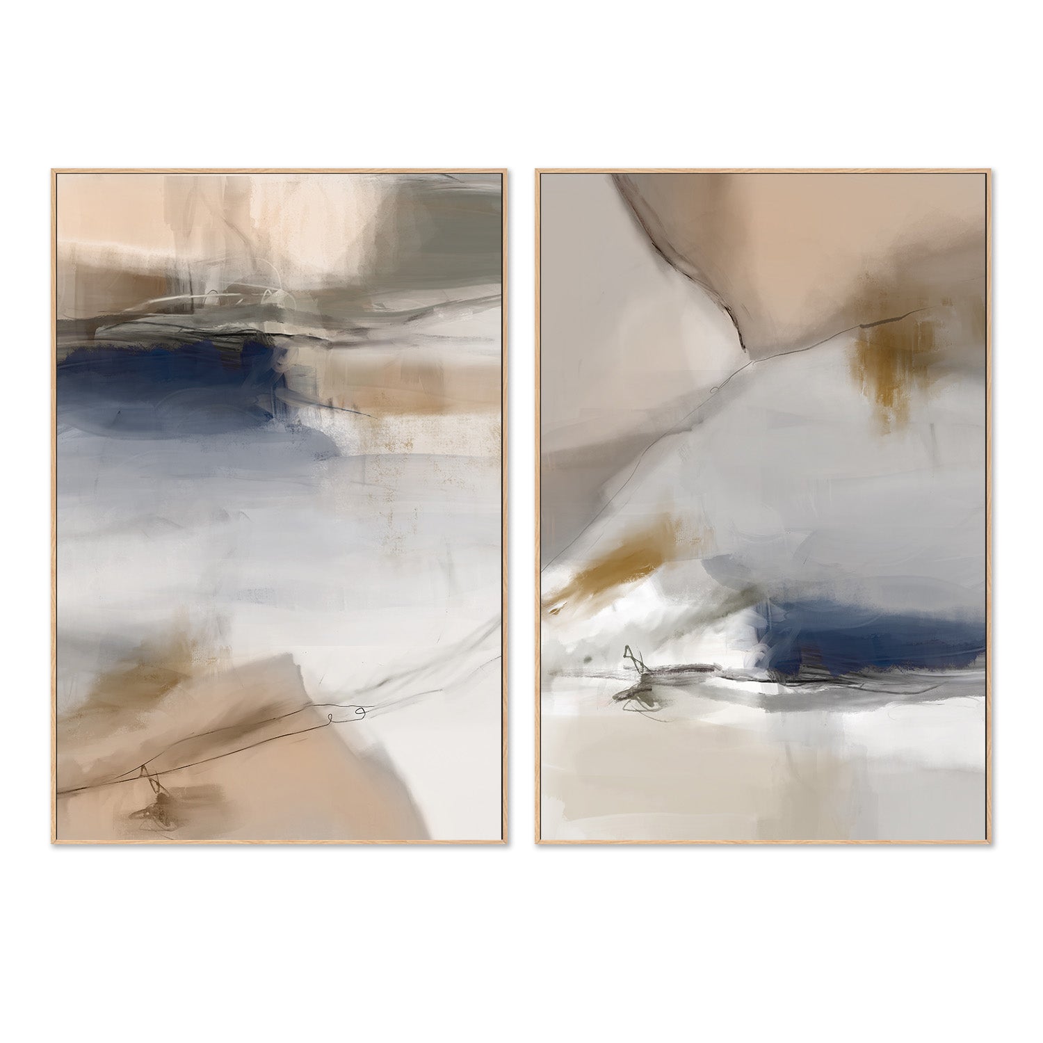 wall-art-print-canvas-poster-framed-End Of Beginning Abstract, Style A & B, Set Of 2 , By Karine Tonial Grimm-4