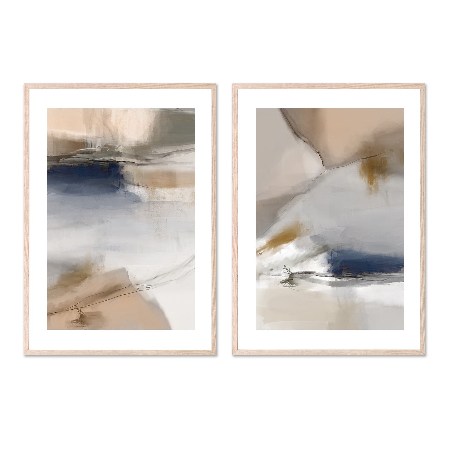 wall-art-print-canvas-poster-framed-End Of Beginning Abstract, Style A & B, Set Of 2 , By Karine Tonial Grimm-6