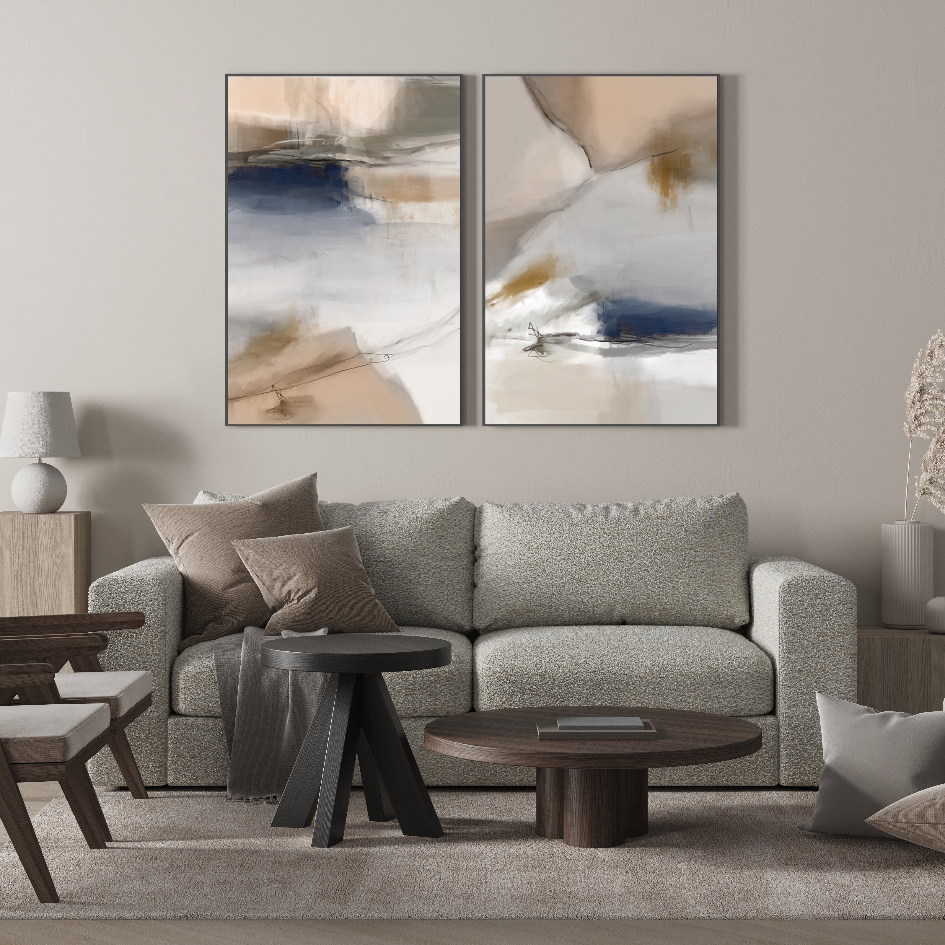wall-art-print-canvas-poster-framed-End Of Beginning Abstract, Style A & B, Set Of 2 , By Karine Tonial Grimm-7