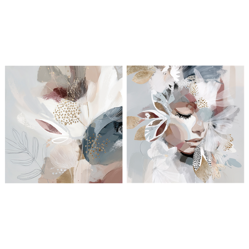 wall-art-print-canvas-poster-framed-EvieBelle, Left And Right, Set Of 2-1