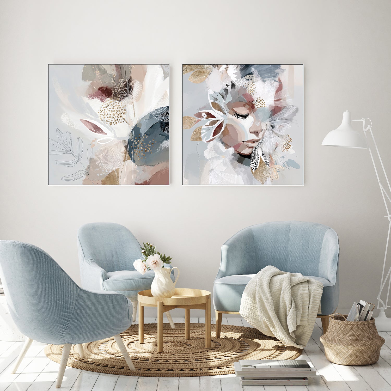 wall-art-print-canvas-poster-framed-EvieBelle, Left And Right, Set Of 2-7