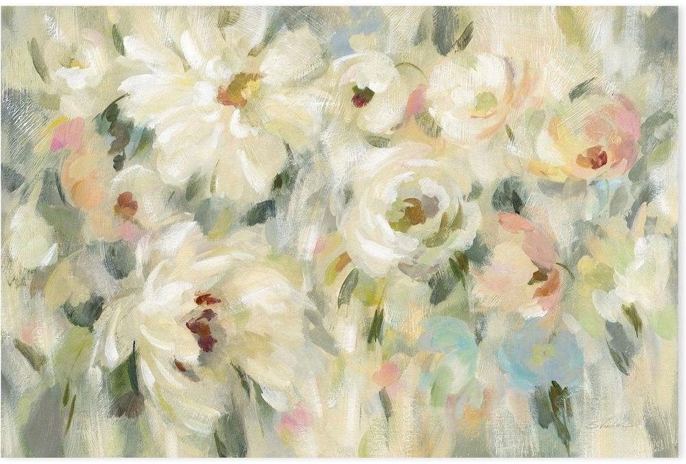 wall-art-print-canvas-poster-framed-Expressive Pale Floral-by-Silvia Vassileva-Gioia Wall Art