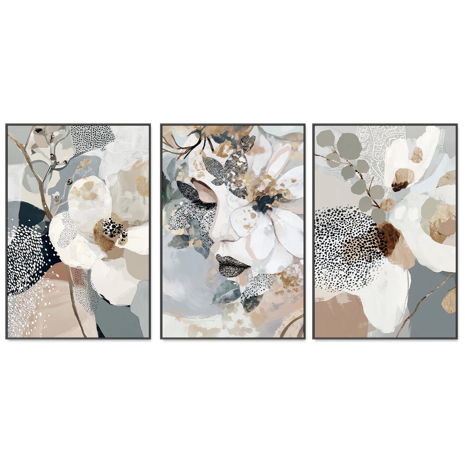 wall-art-print-canvas-poster-framed-Fae, Style A, B & C, Set Of 3-3