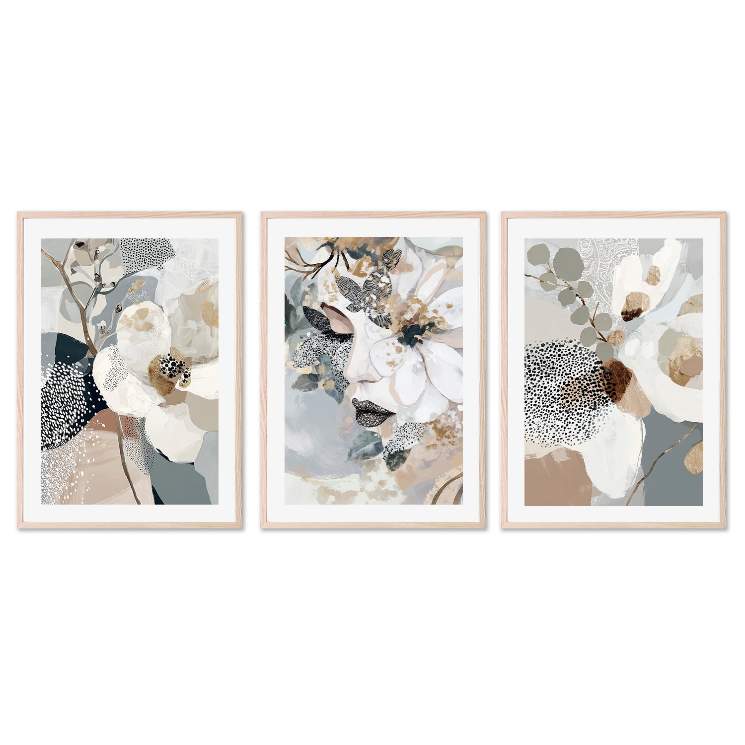 wall-art-print-canvas-poster-framed-Fae, Style A, B & C, Set Of 3-6