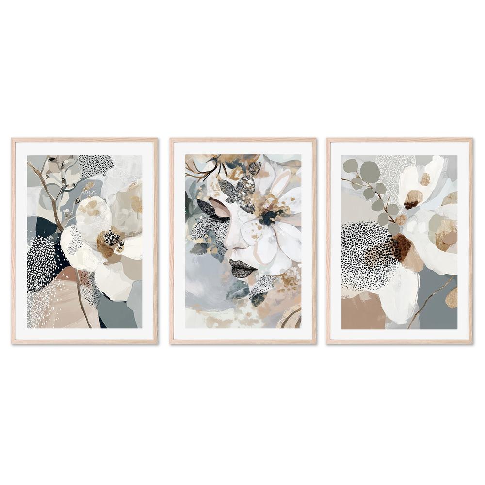 wall-art-print-canvas-poster-framed-Fae, Style A, B & C, Set Of 3-6