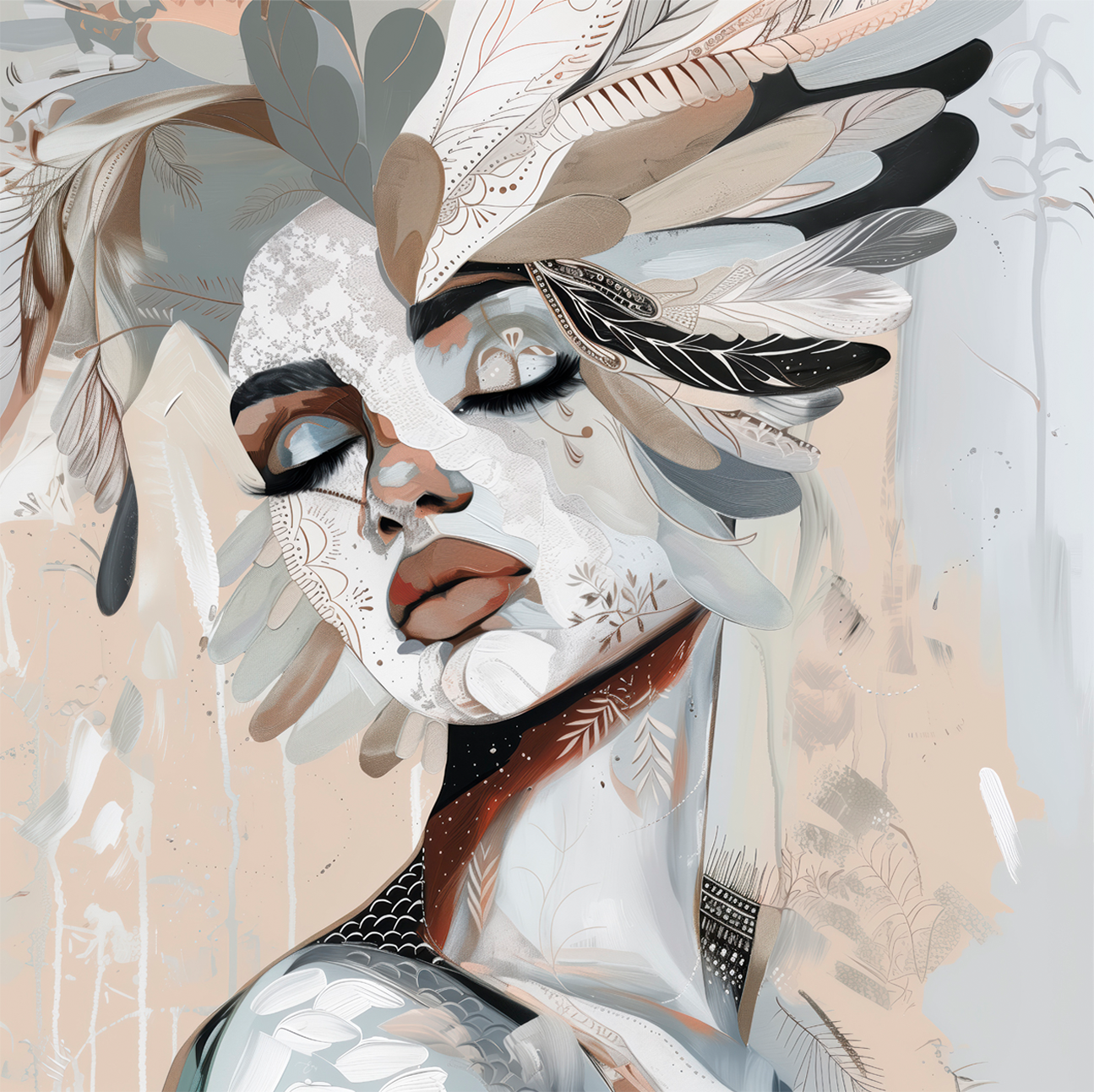 wall-art-print-canvas-poster-framed-Feather , By Bella Eve-1