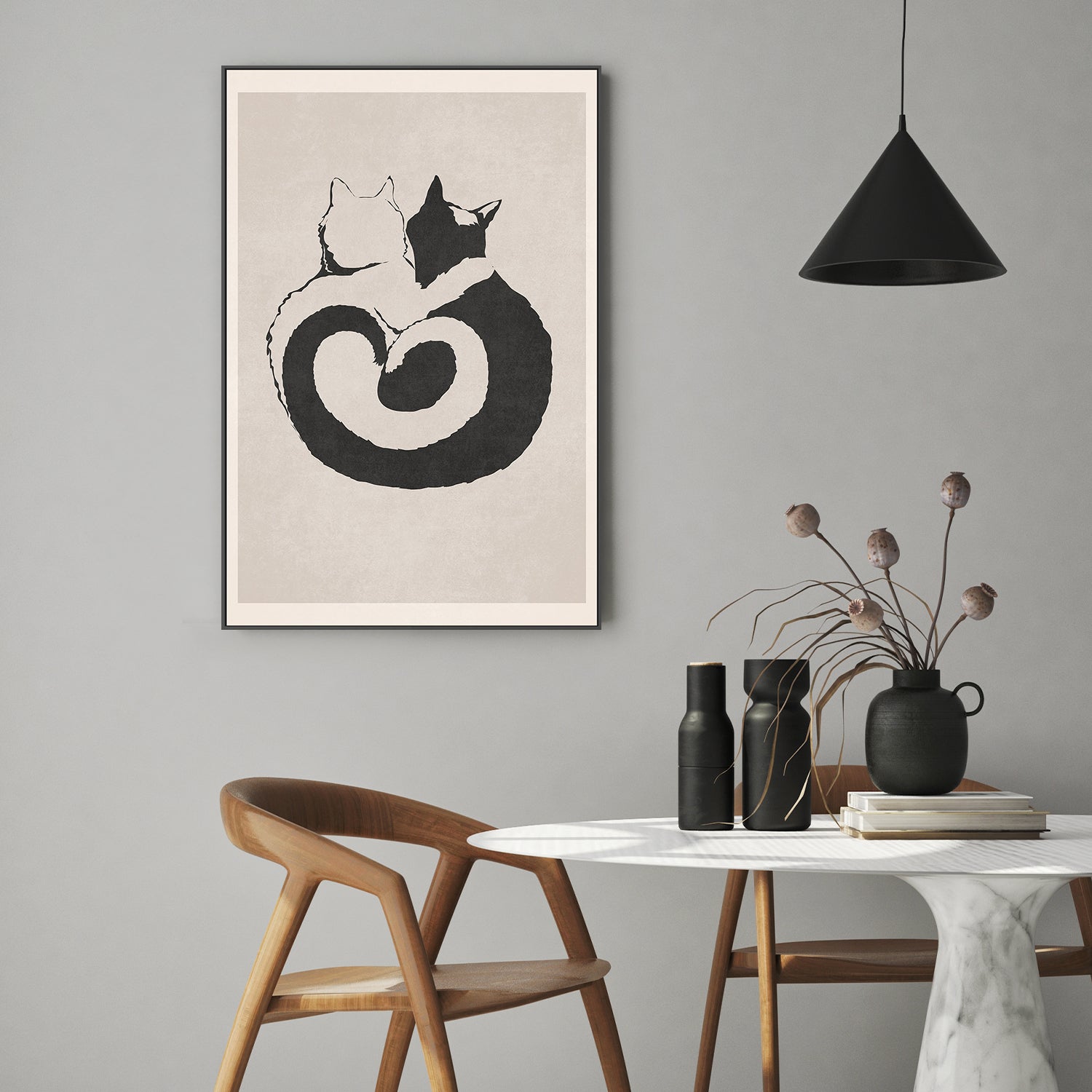 wall-art-print-canvas-poster-framed-Feline Yin Yang-8
