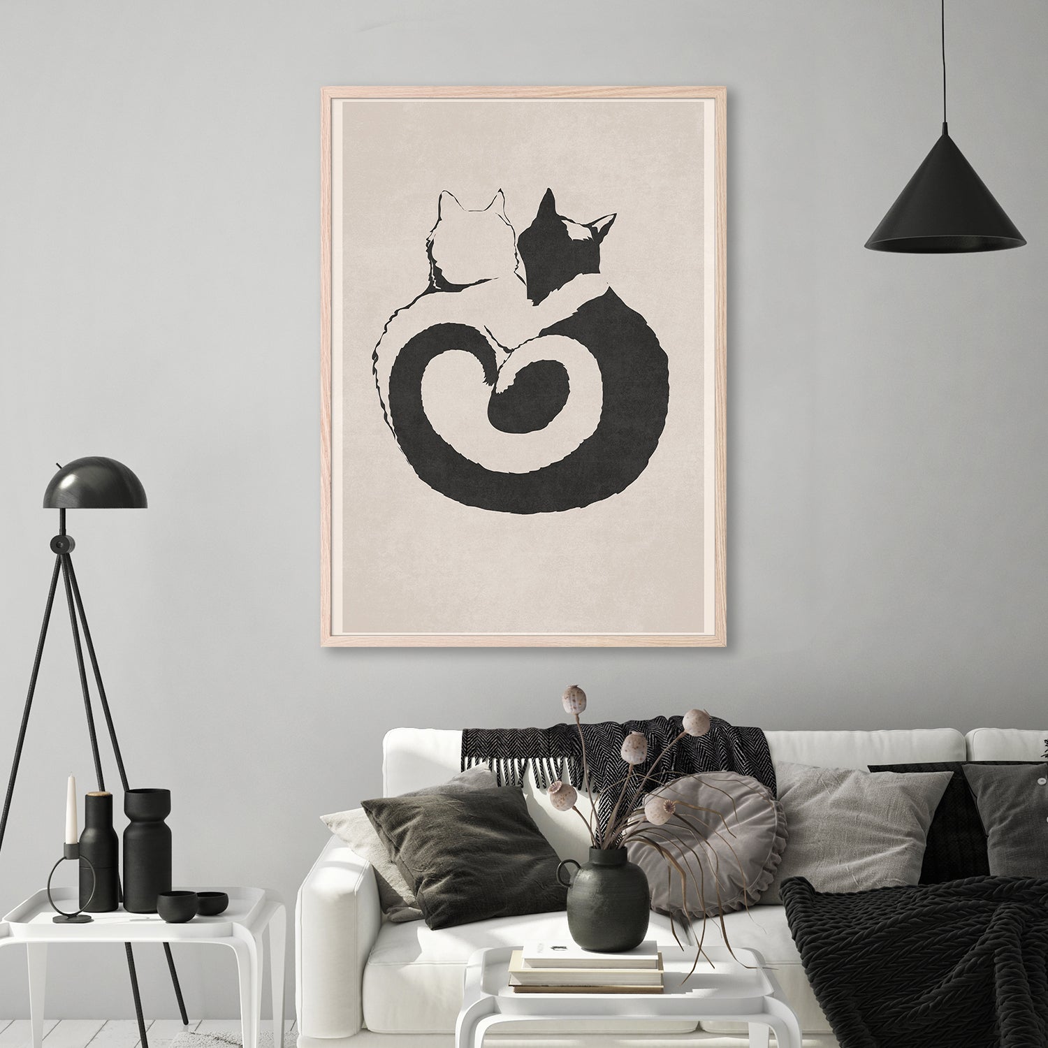 wall-art-print-canvas-poster-framed-Feline Yin Yang-9