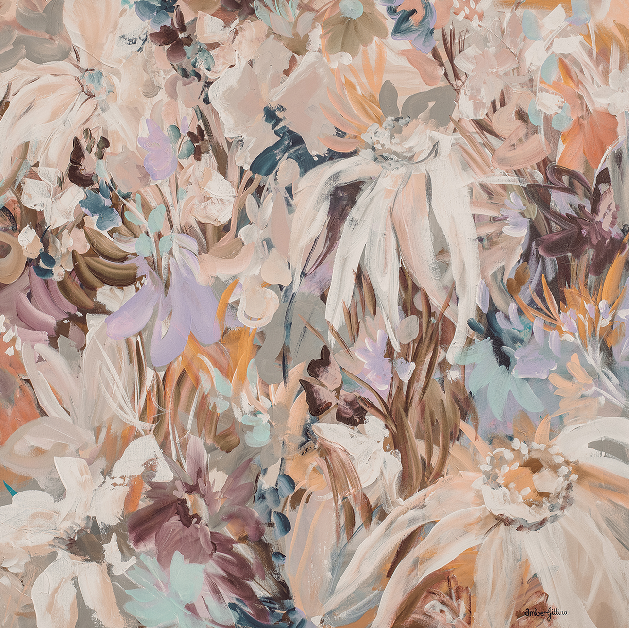 wall-art-print-canvas-poster-framed-Fields of Wildflowers, Mocha Mousse , By Amber Gittins-1