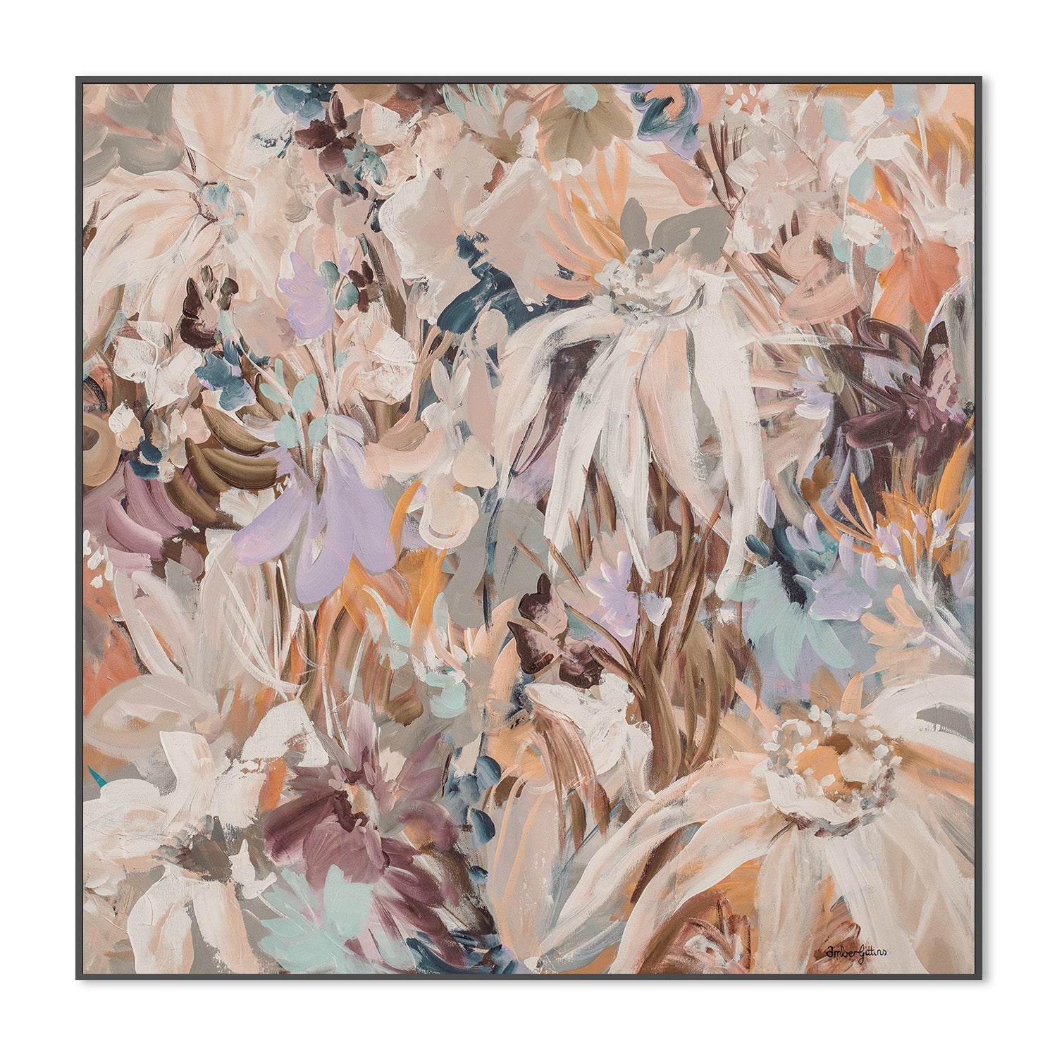 wall-art-print-canvas-poster-framed-Fields of Wildflowers, Mocha Mousse , By Amber Gittins-3
