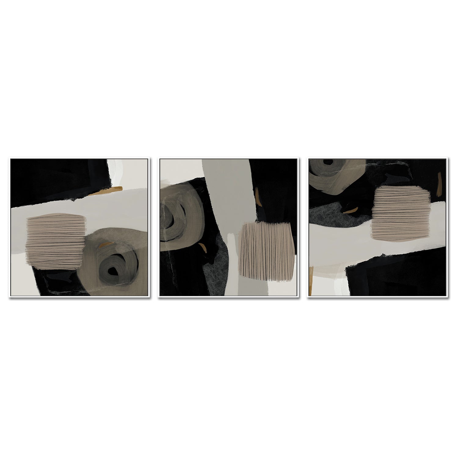 wall-art-print-canvas-poster-framed-Fine Textures, Style A, B & C, Set Of 3 , By Rohan Sharma-5