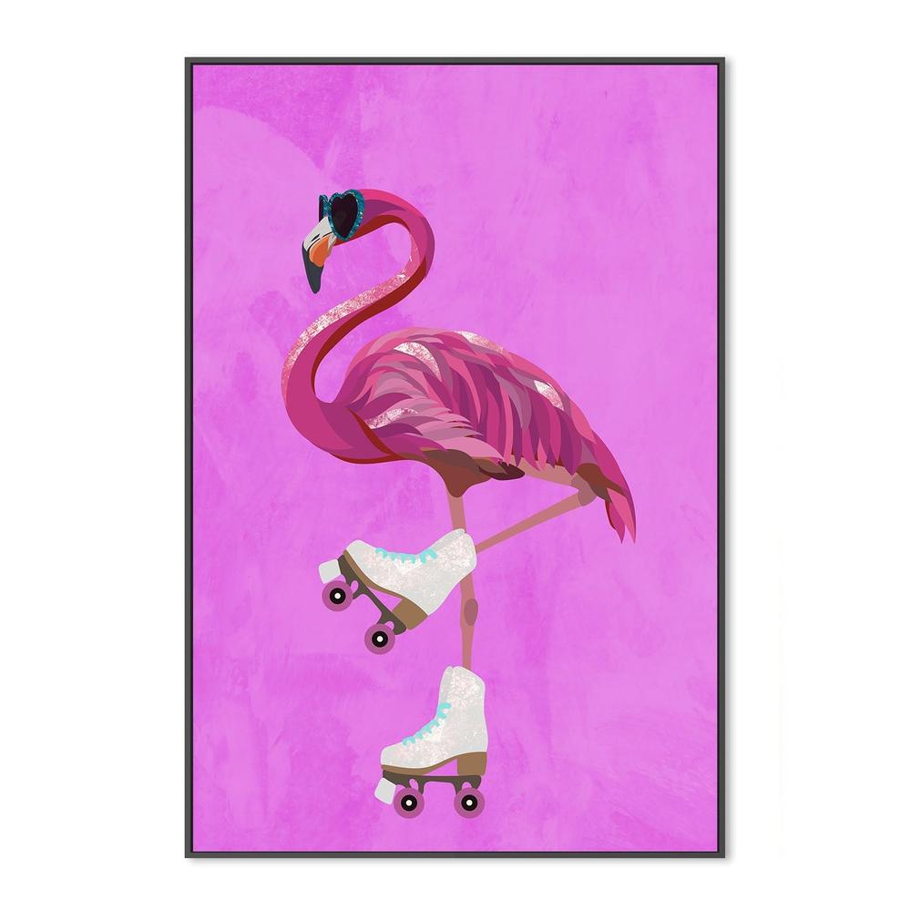 wall-art-print-canvas-poster-framed-Flamingo Rollerskating , By Sarah Manovski-3