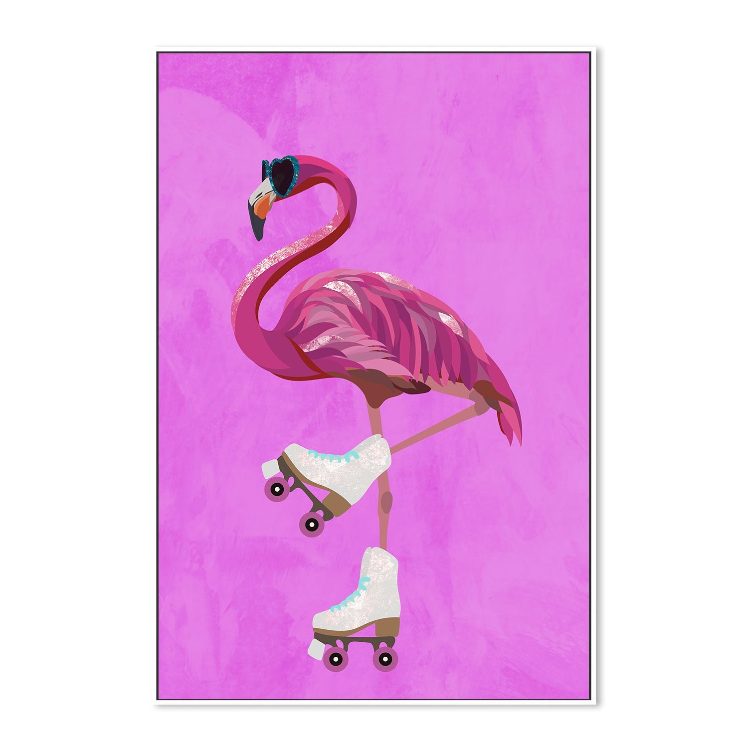 wall-art-print-canvas-poster-framed-Flamingo Rollerskating , By Sarah Manovski-5