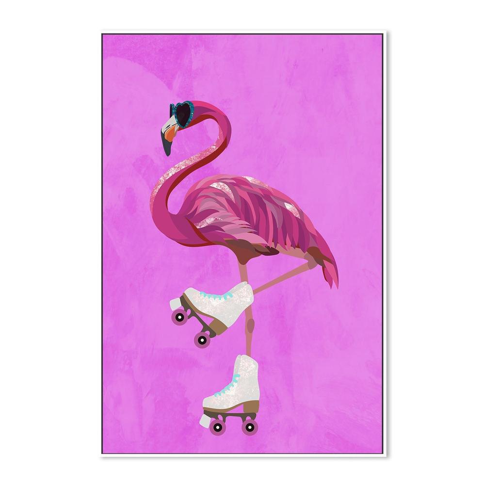 wall-art-print-canvas-poster-framed-Flamingo Rollerskating , By Sarah Manovski-5