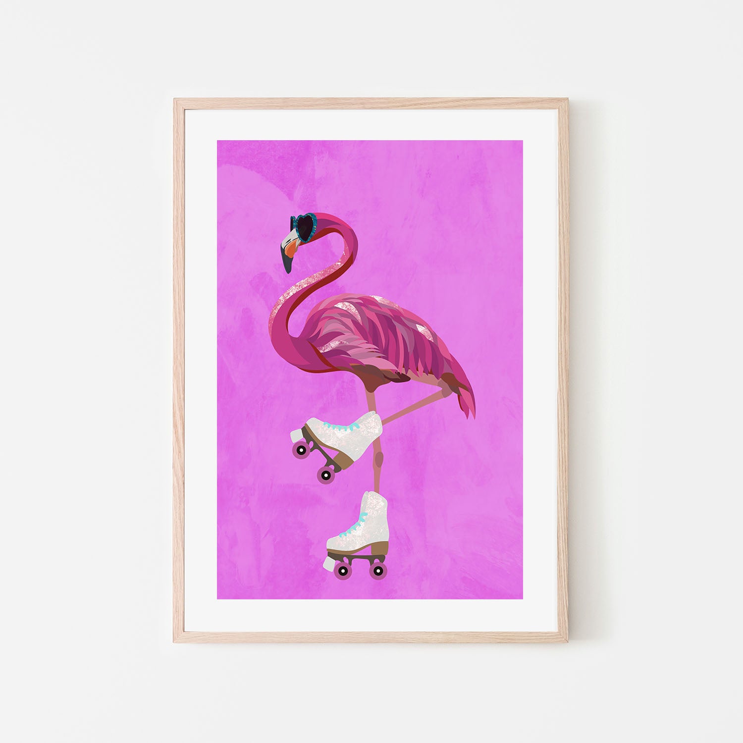 wall-art-print-canvas-poster-framed-Flamingo Rollerskating , By Sarah Manovski-6