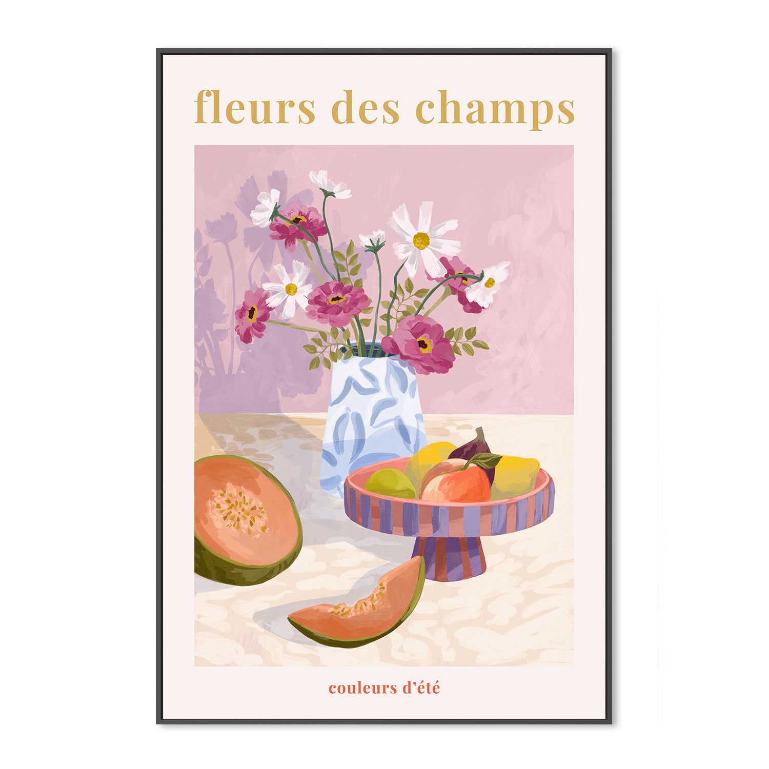 wall-art-print-canvas-poster-framed-Fleur Des Champs - Pink-3