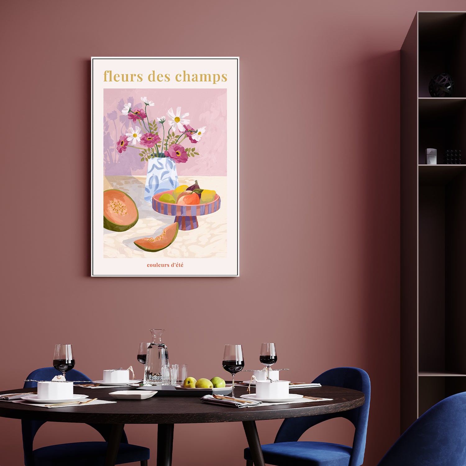 wall-art-print-canvas-poster-framed-Fleur Des Champs - Pink-7