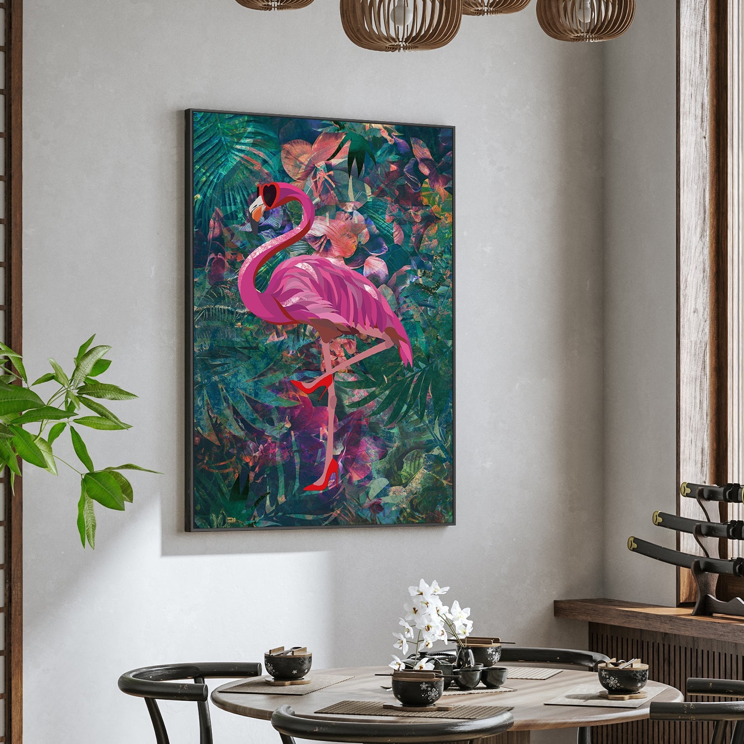 wall-art-print-canvas-poster-framed-Flirty Flamingo , By Sarah Manovski-2