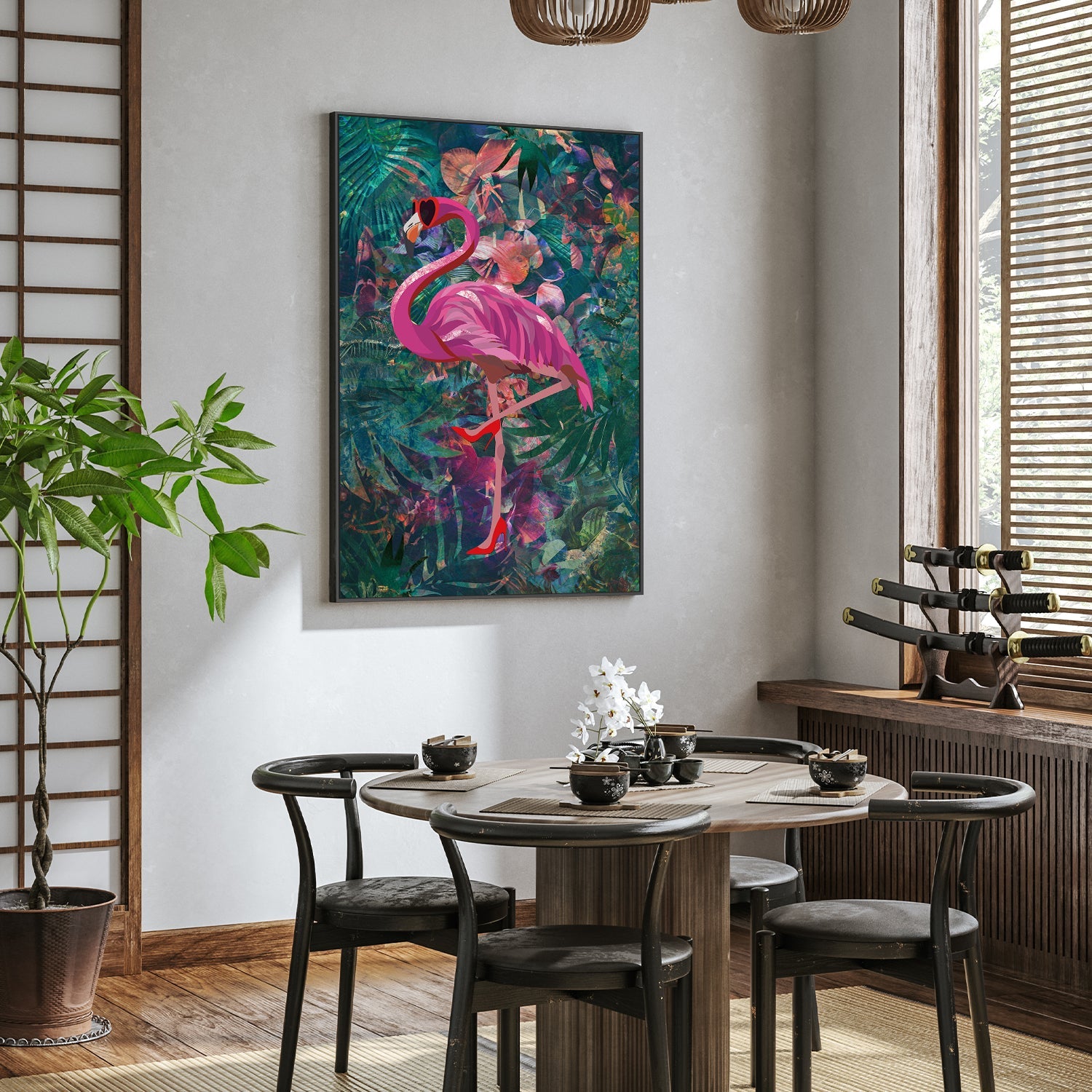 wall-art-print-canvas-poster-framed-Flirty Flamingo , By Sarah Manovski-7