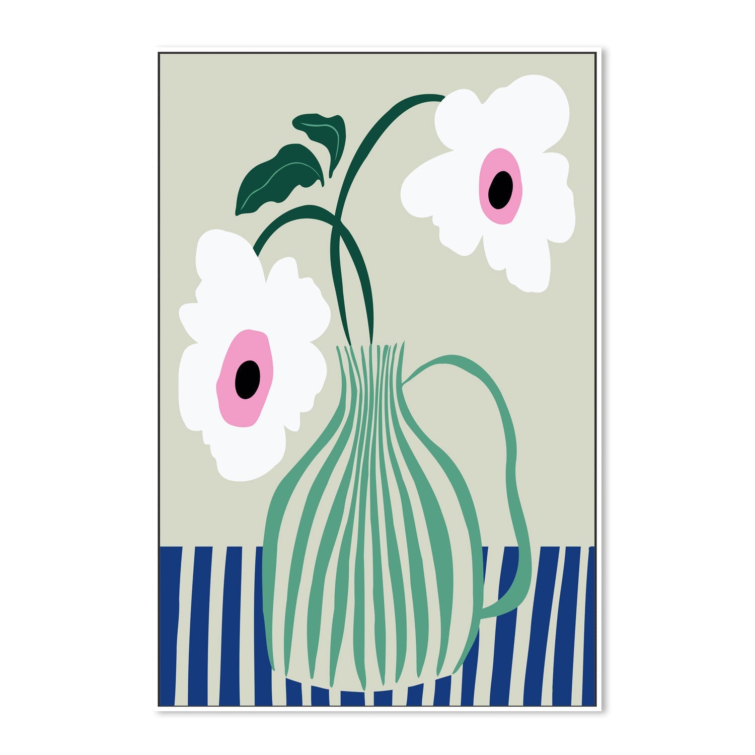 wall-art-print-canvas-poster-framed-Floral Pottery Delight , By Miho Art Studio , By Miho Art Studio-5
