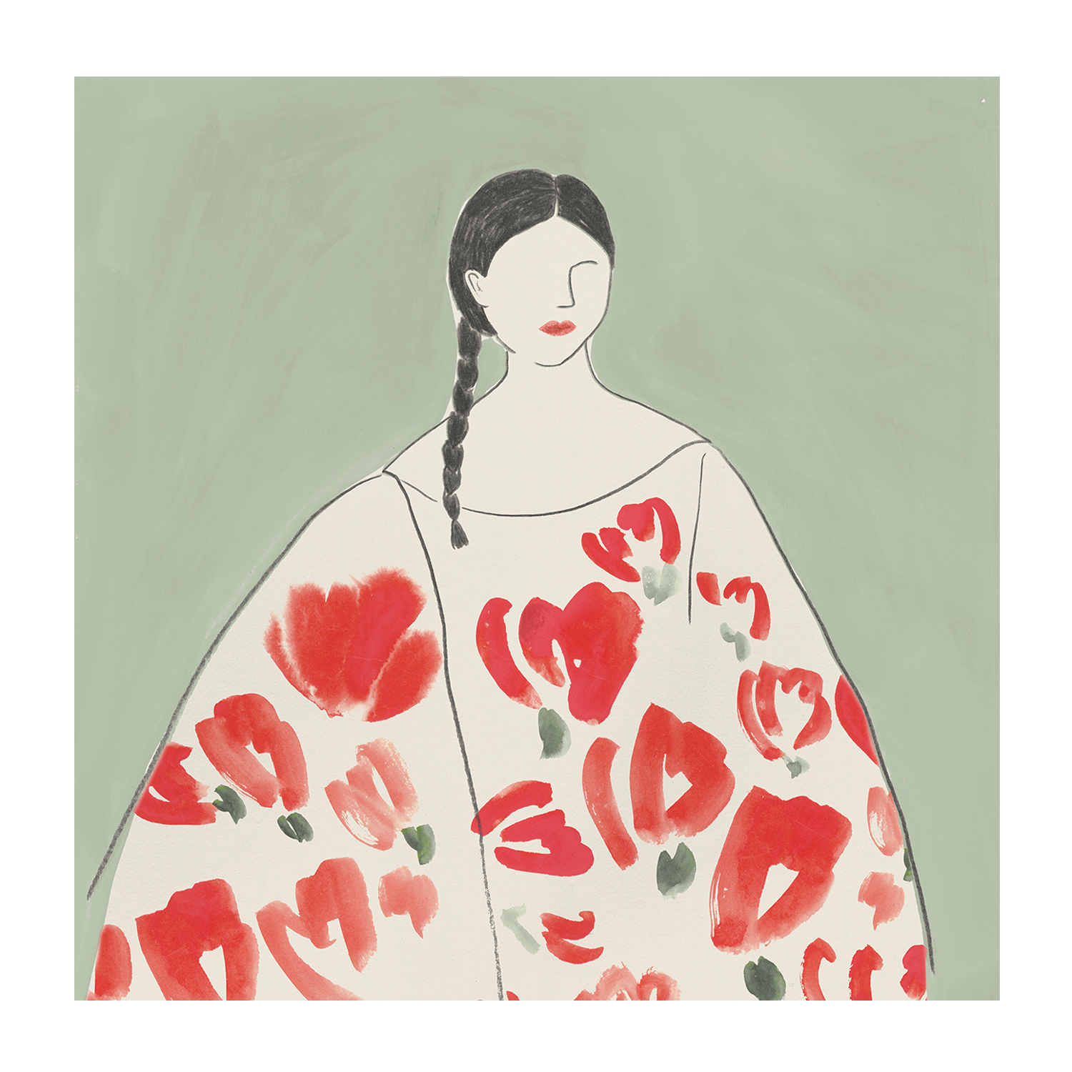 wall-art-print-canvas-poster-framed-Floral Woman, Style A & B, Set Of 2 , By Lily K-8