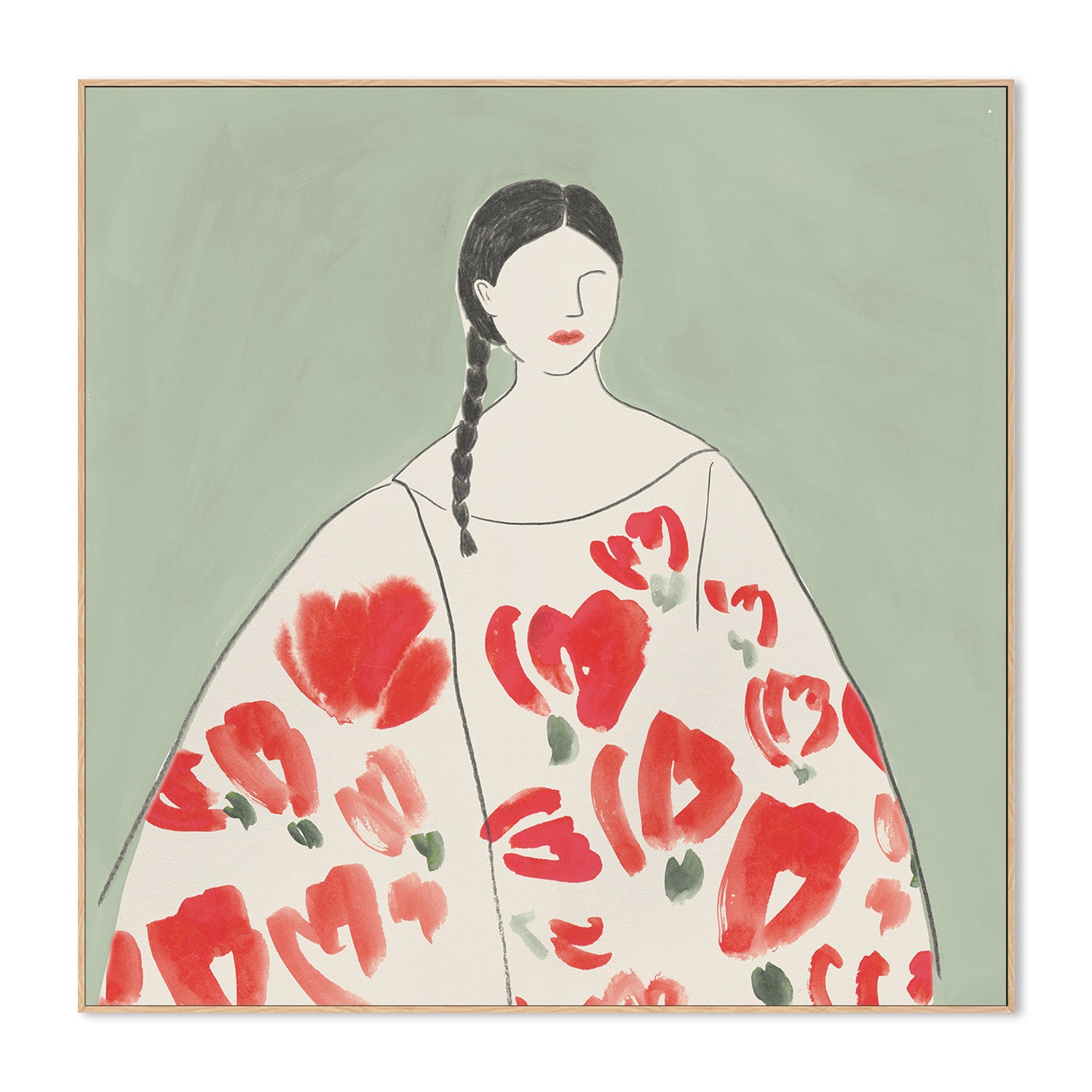 wall-art-print-canvas-poster-framed-Floral Woman, Style A , By Lily K-4